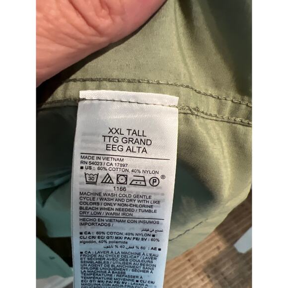 NWT Old Navy size XXL tall green nylon blend button down shirt - Picture 3 of 3